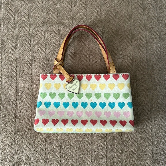 Dooney & Bourke Handbags - Vintage Dooney & Bourke Rainbow Heart Mini Handbag